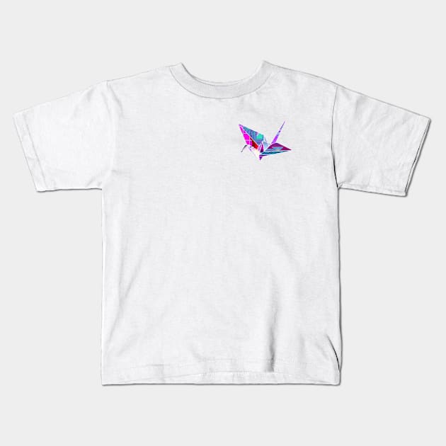 Vaporwave Origami Crane MKIII Kids T-Shirt by ramonavirus